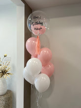 Load image into Gallery viewer, Customized Bubble Balloon Bouquet filled with helium