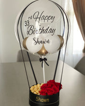 Load image into Gallery viewer, Customized Hot Air Balloon Box (Half Roses & Half Chocolate)