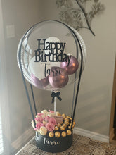 Load image into Gallery viewer, Customized Hot Air Balloon Box (Half Roses & Half Chocolate)