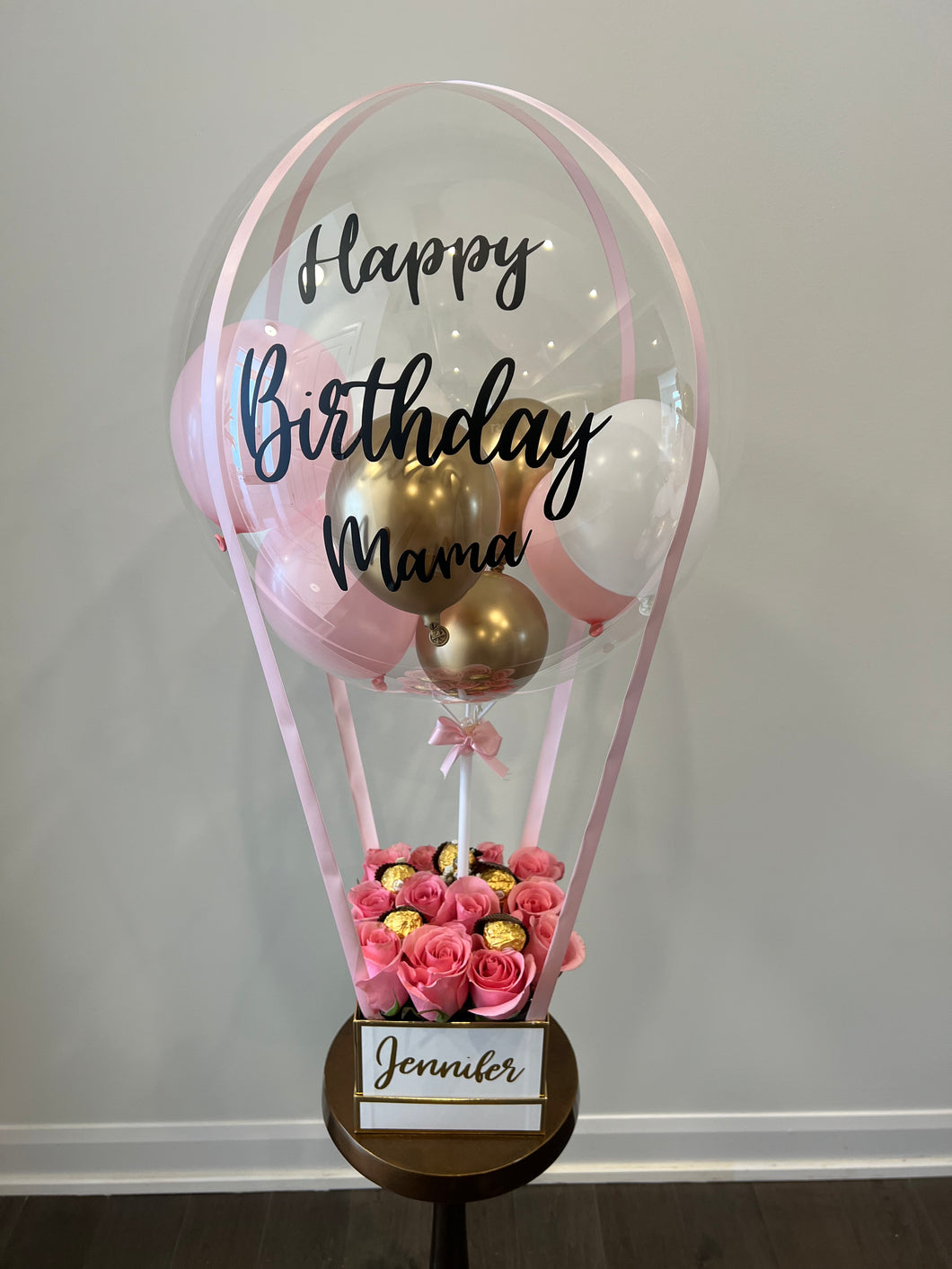 Customized Hot Air Balloon Box (Roses with Chocolates)