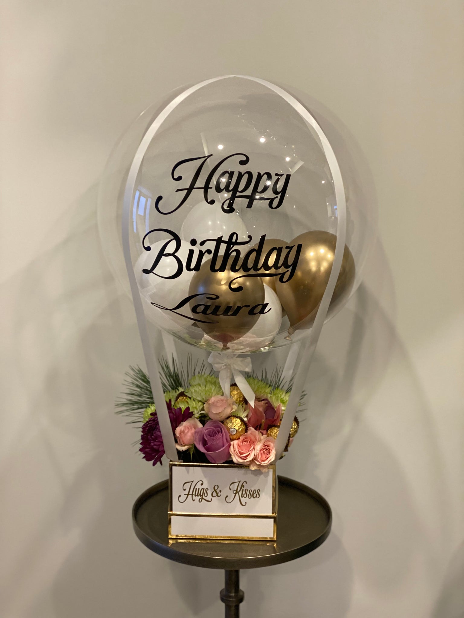 Flowers with chocolate and balloon arrangement/Gubahan Bunga