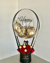 Load image into Gallery viewer, Customized Hot Air Balloon Box with Red Roses
